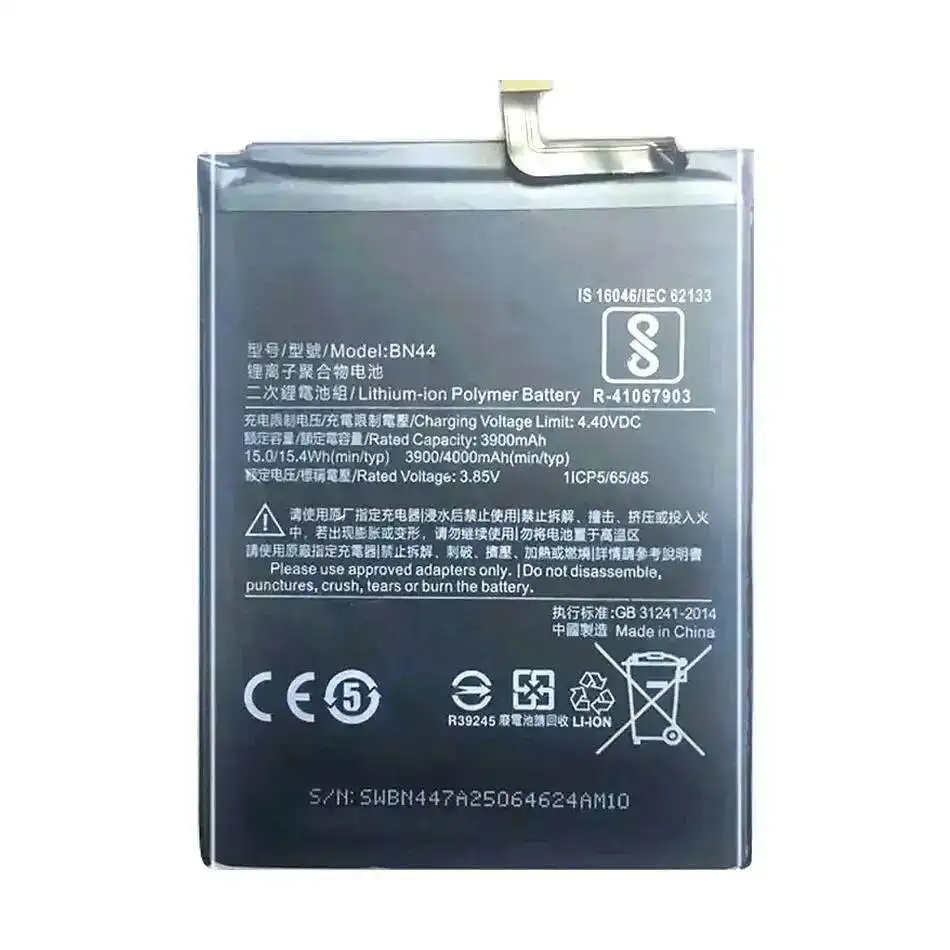 

4000mAh BN44 Mobile Phone Battery High Performance For Xiaomi Redmi 5 Plus 5Plus
