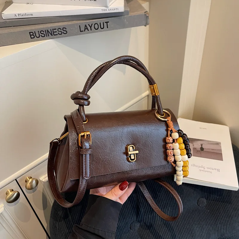 

Роскошная женская сумка-тоут из мягкой кожи, винтажная сумка на плечо из вощеной кожи, элегантная офисная рабочая сумка, кошелек через плечо