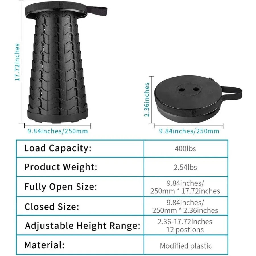 ترقية مقعد قابل للطي خفيفة الوزن ولكن أكثر قوة مع الحمولة 400 رطل المحمولة للطي البراز للتخييم الصيد Hik