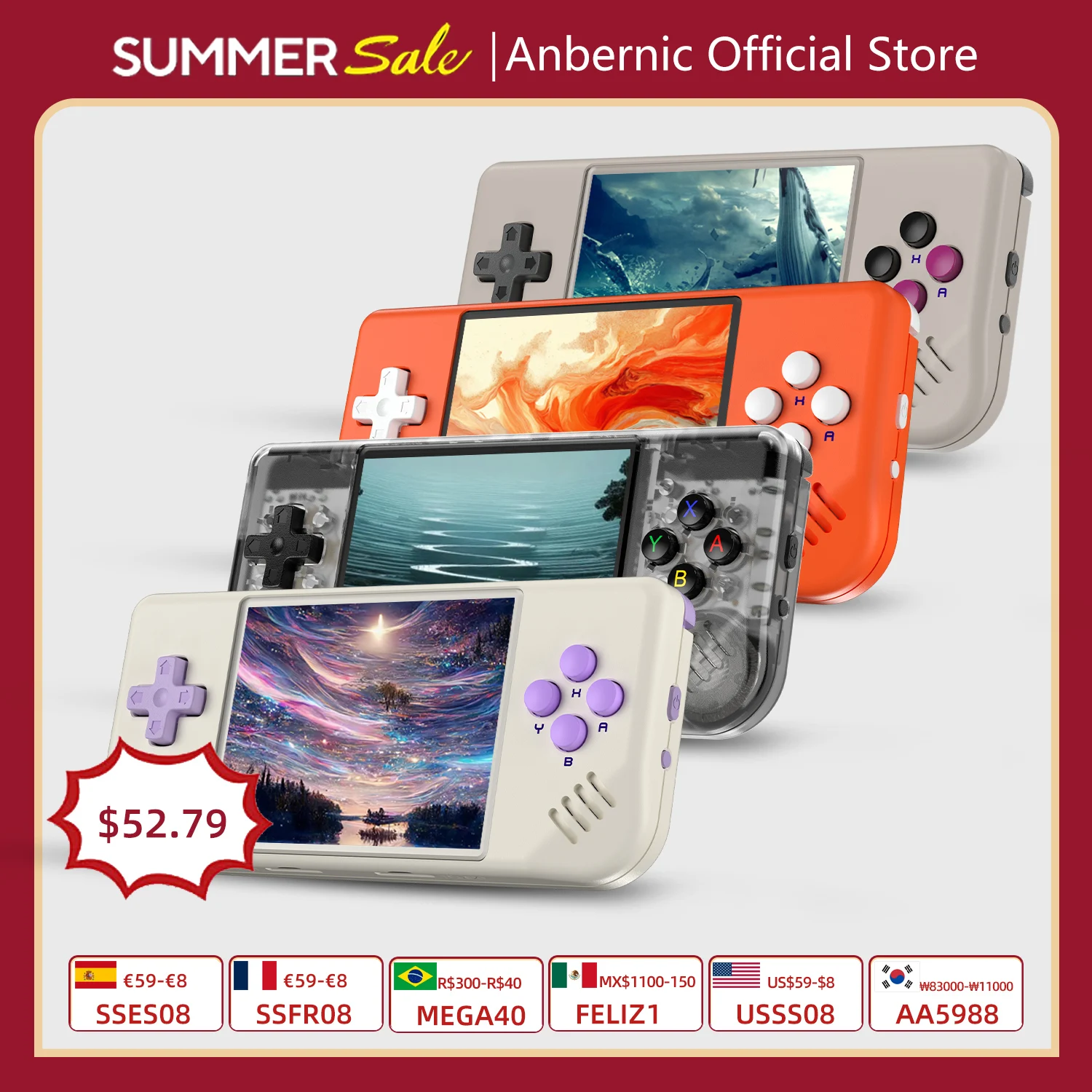 

ANBERNIC RG28XX Retro Handheld Game Console 2.83-inch IPS Screen Linux OS Built-in 3100mAH Battery 64G TF Card 5516 Games