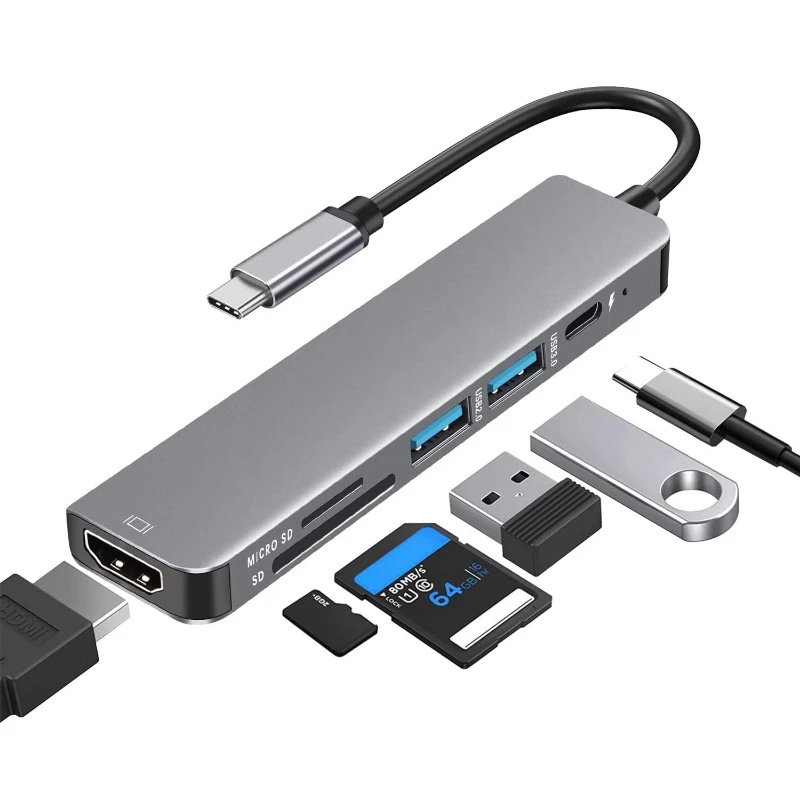 6 In 1 Usb C Hub Wi…