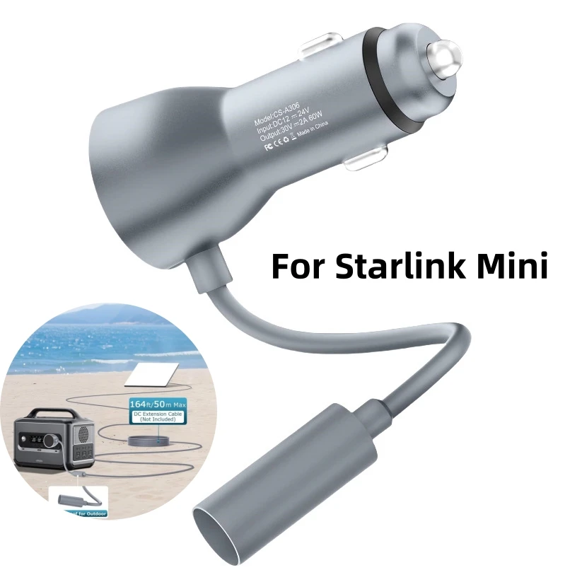 

12V To 30V Step Up Converter Adapter 18AWG Power Adapter Power Adapter Car Charging for Starlink Mini DC12-24V Systems