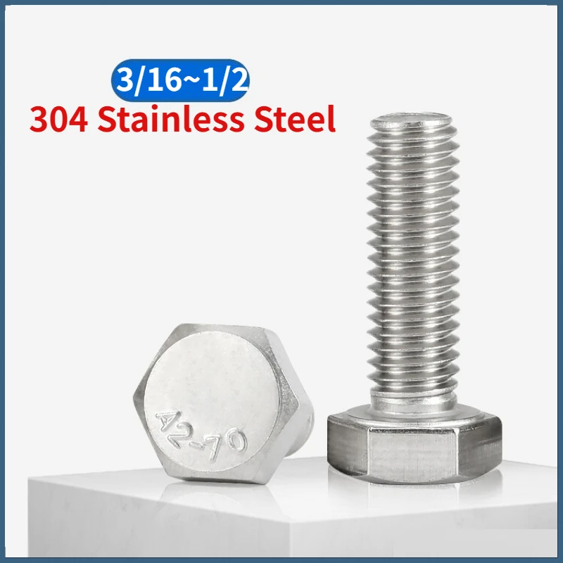 BSW 3/16-24 1/2-12 UNF 10#-32 1/4-28 5/16-24 UNC 1/4-20 5/16-18 A2 304 Stainless Steel External Outside Hexagon Head Screw Bolt