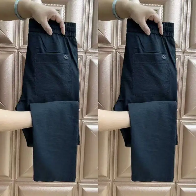 

Qui Dry Ice Silk мужские повседневные прямые тонкие спортивные брюки дышащая летняя спецодежда легкая строительная площадка труда