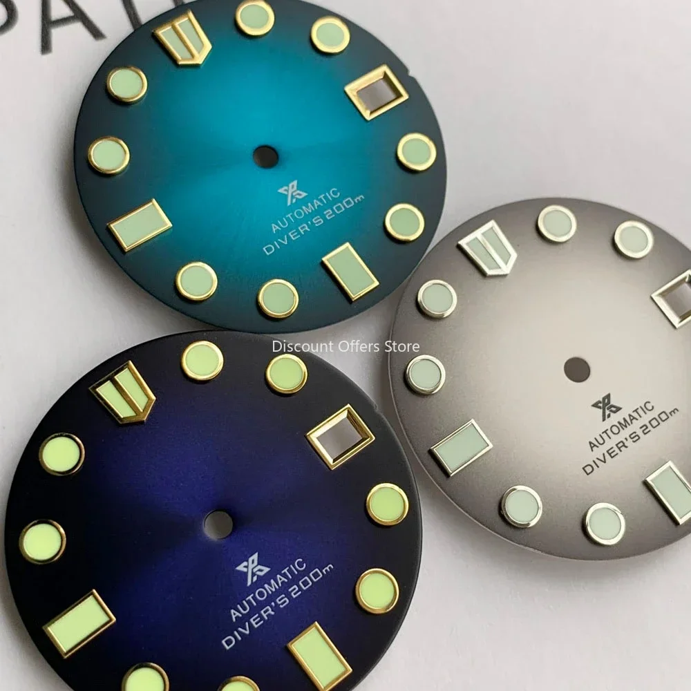 

New Men's Watch 28.5mm Samurai Diving C3 Strong Light Suitable for NH35 Movement Watch Accessories