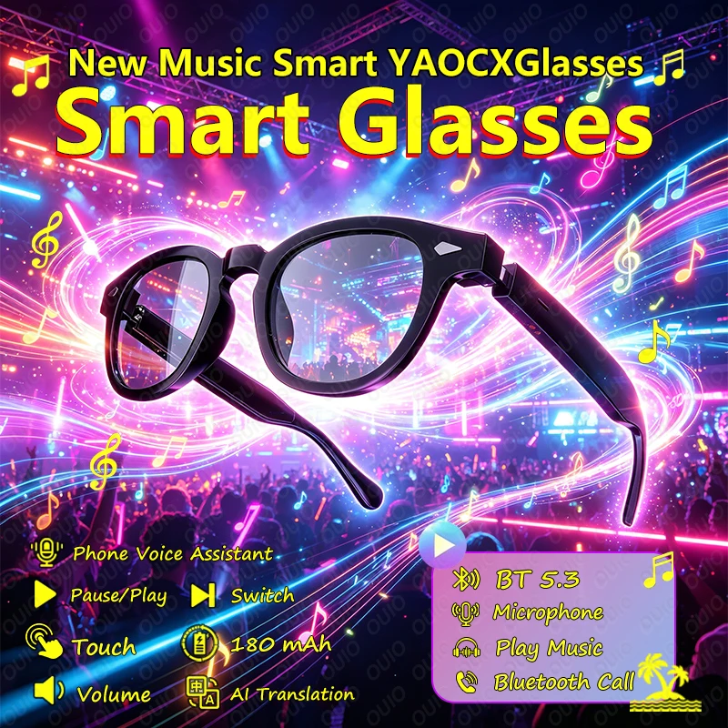

2026 New Music Smart Glasses Bluetooth Call Play Music Touch Bluetooth Connection AI Translation Voice Assistant Smart Glasses