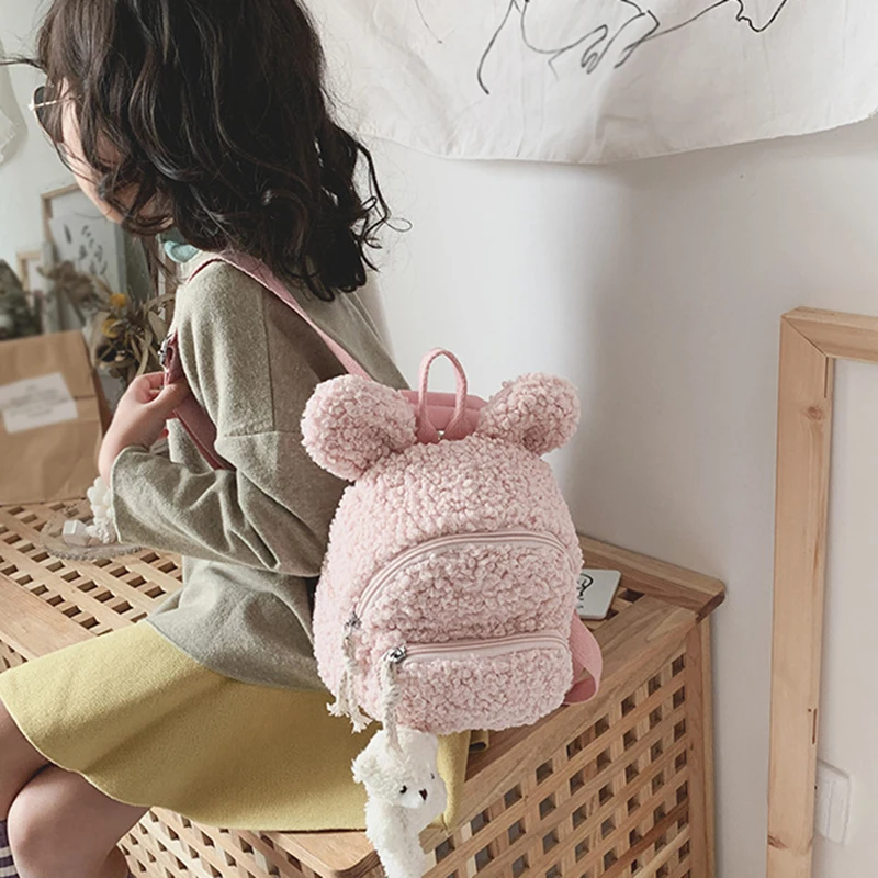 Children Schoolbag Kids Backpacks Kindergarten Plush Lovely Cartoon Ear Backpack for Boy Girl School Small Kawaii Bags