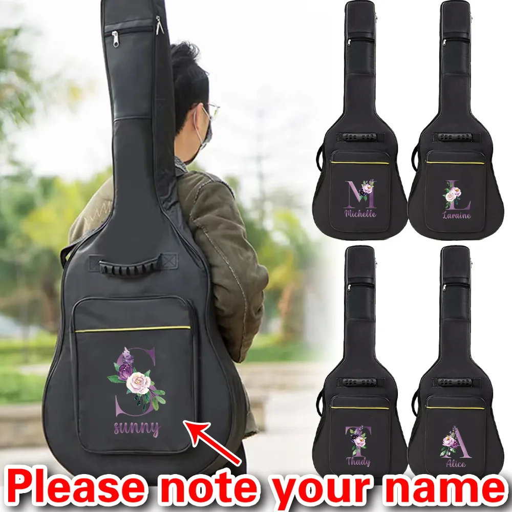 

Персонализированный водонепроницаемый регулируемый чехол для гитары с мягким наплечным ремнем, портативный, для гитар 36-41 дюймов