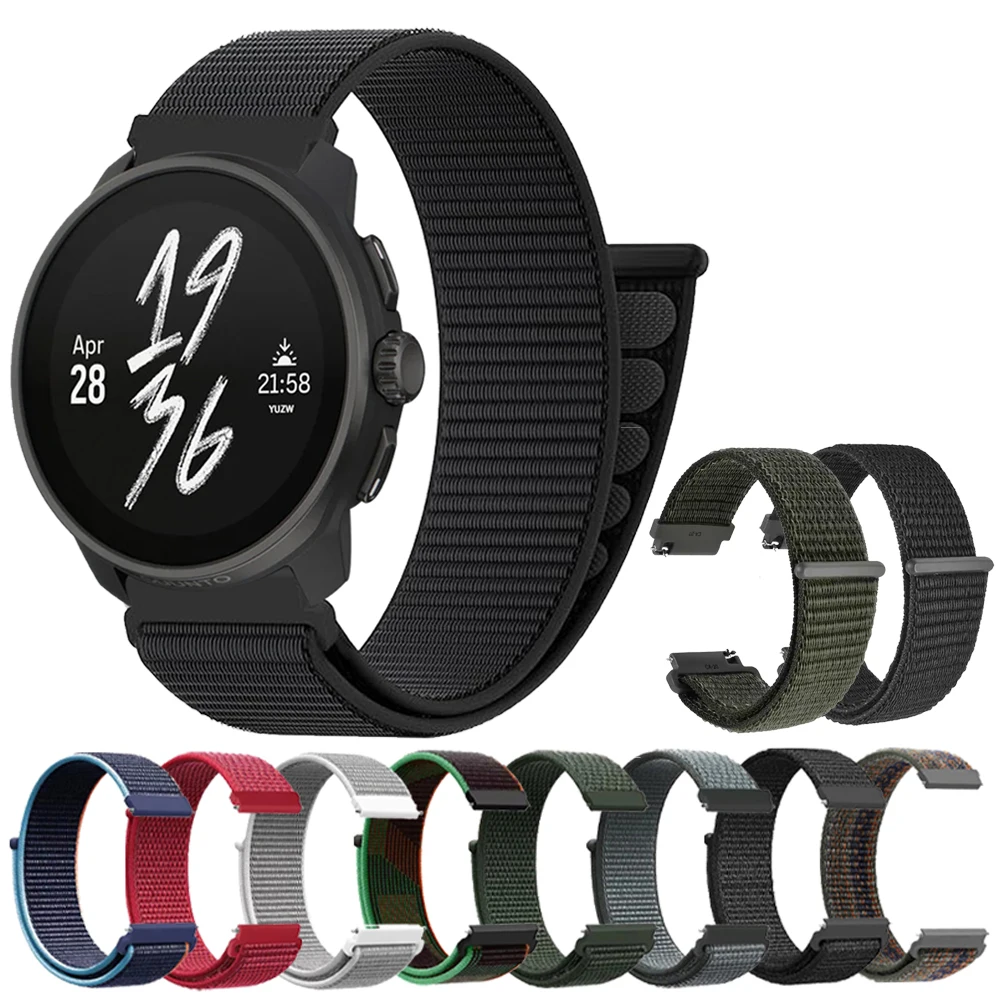 20 22 mm Nylon-Schlaufenarmband für Suunto 9 5 PEAK PRO/RACE S/OCEAN/VERTICAL/SUUNTO3 Smart-Armband, austauschbar für Suunto Run Correa