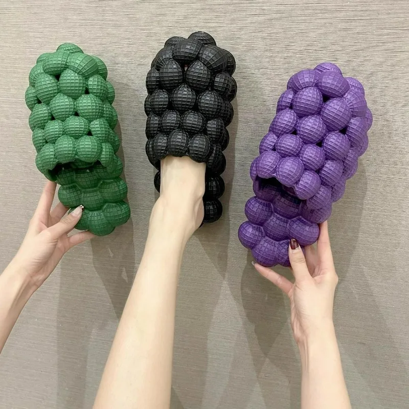 

Women Man Soft Bubble Slippers Fashion 2026 New EVA Cool Home Beach Shoes Massage Sole Slippers Designer Indoor Peanut Slipper