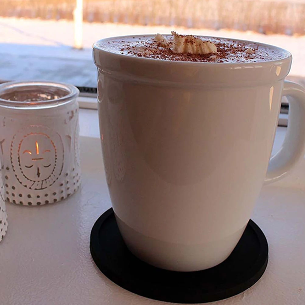 Posavasos redondos de silicona sin esteras, almohadillas de aislamiento térmico, protectores de mesa para café, té, tazas de vidrio para el hogar, 8 Uds.