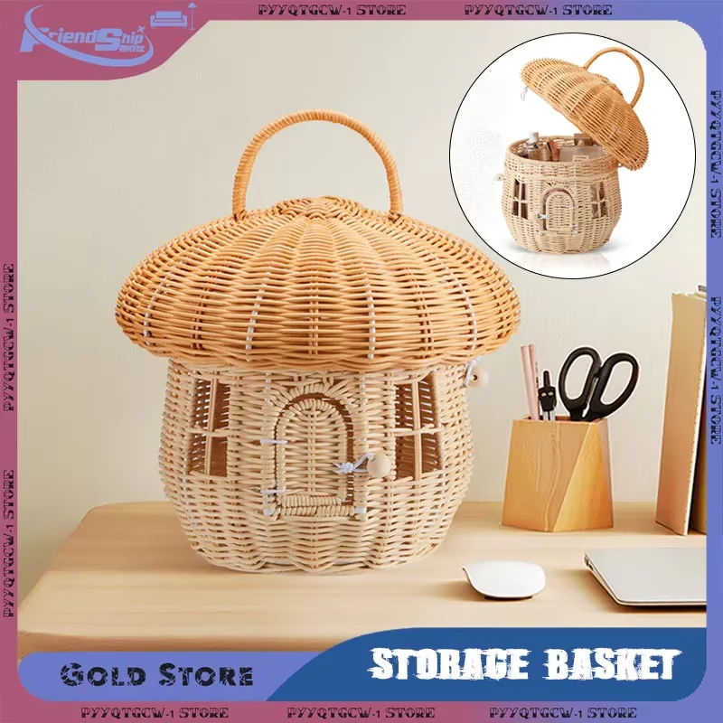 Handmade Rattan Tote Bag Woven - Baby Nursery Basket ulasan dan harga