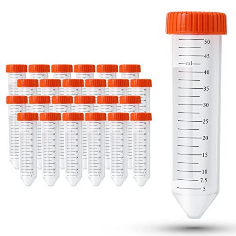 Conical Centrifuge Tubes 50Ml, 25 Pcs, Sterile Test Tubes With Screw Reusable Durable Easy To Use