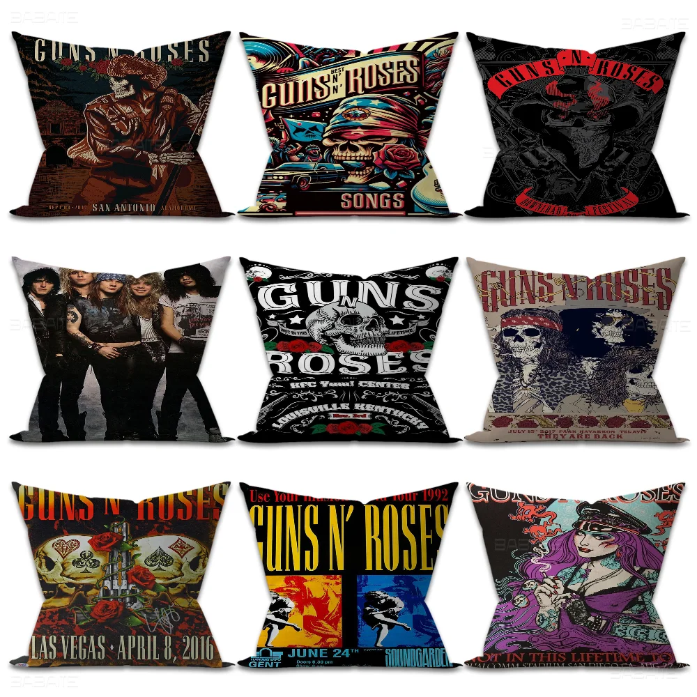 

Guns N Roses Rock Band Pillow Gift Home Office Decoration Bedroom Sofa Car Cushion Cover Case 45x45