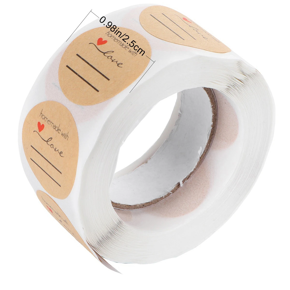 소 가죽 사랑 스티커 쿠키 캔디 가방을위한 라운드 레이블 간식 상자 씰링 수제 선물 에코 접착제 장식