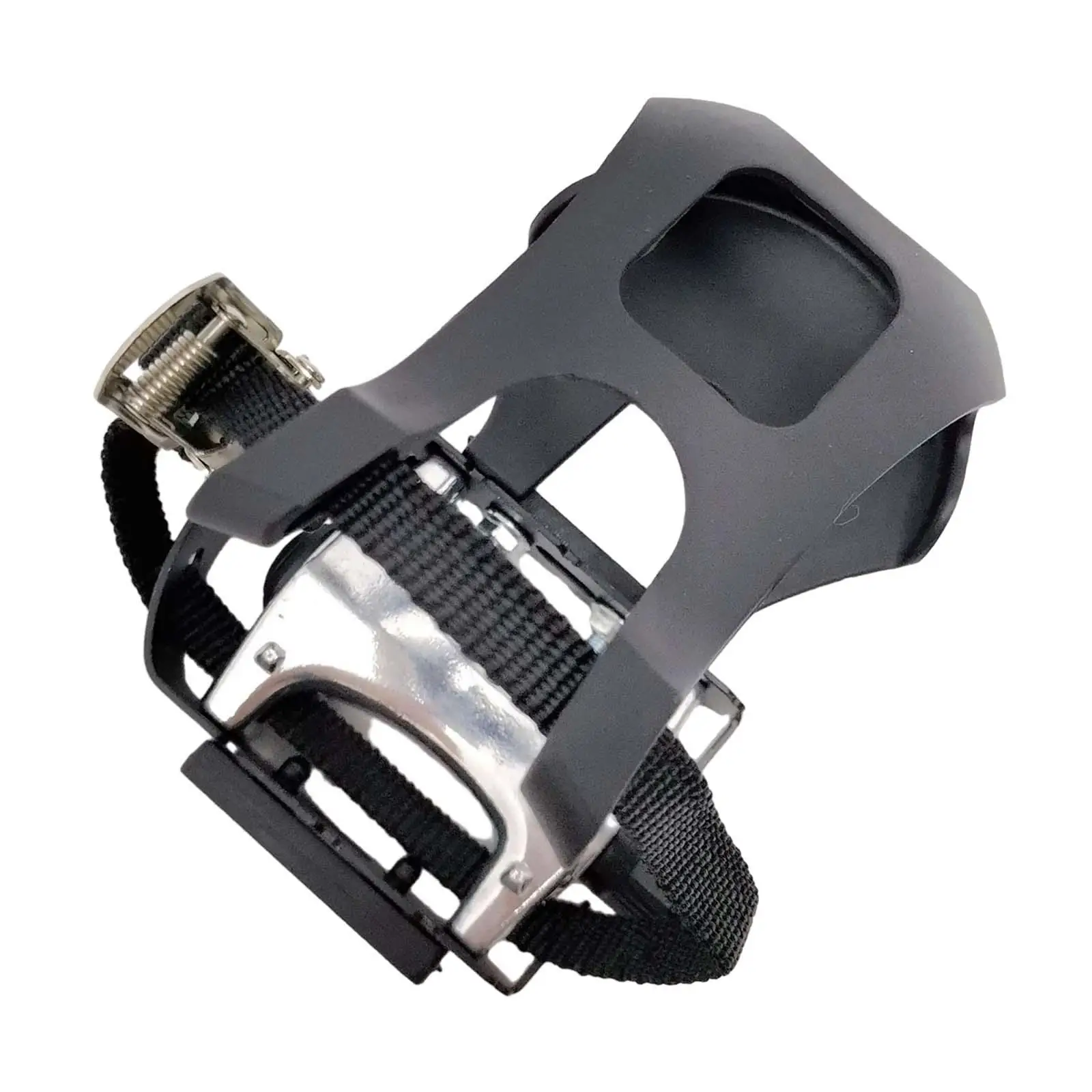 Bike Pedals with Toe Clips and Straps with Cleats 14mm Spindle with Adjustable Strap Nonslip Bicycle Pedals for Fitness Gym