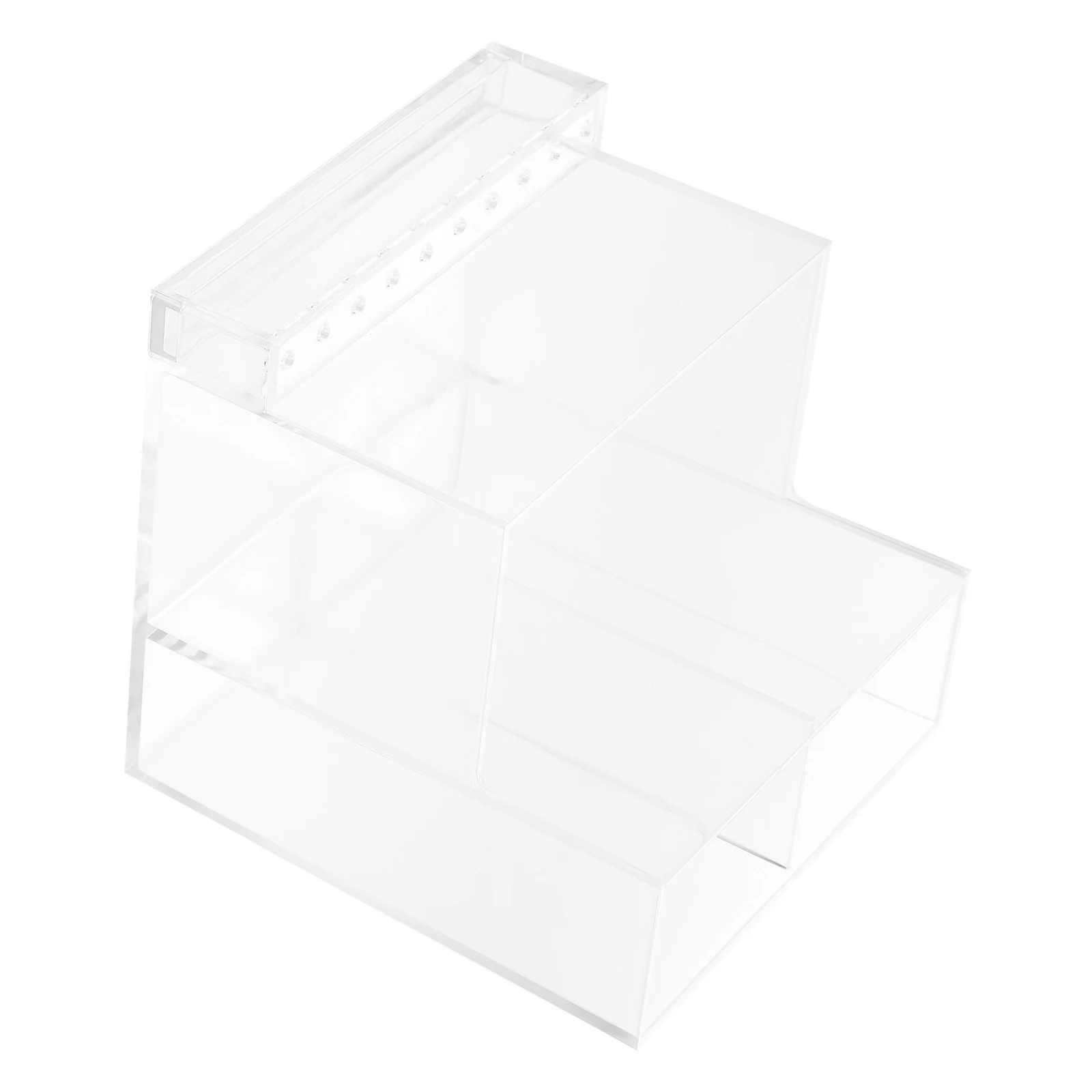 

1pc Nail Drill Bits Holder Clear 10.3Cm Height 9.7Cm Width Manicure Polisher Box Grinding Storage Rack For Nail Salon Diy Tool