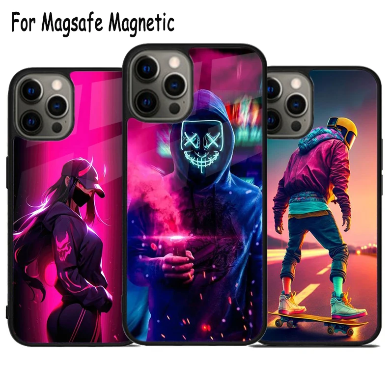 

Чехол Magsafe для телефона с беспроводной зарядкой для iPhone 15 16 14 13 11 12 Pro Max Plus