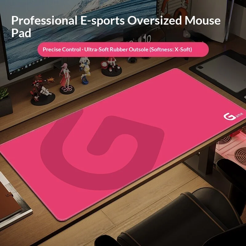 Extra-large FPS gaming mouse pad, thickened with stitched edges, made of natural rubber, non-slip, suitable for Logitech mice