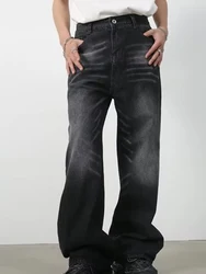 Summer Men's Jeans Wide Leg Classic Daily Denim Pants Waist Cargo Harajuku Jeans Male Autumn Designer Loose Black Long Trousers