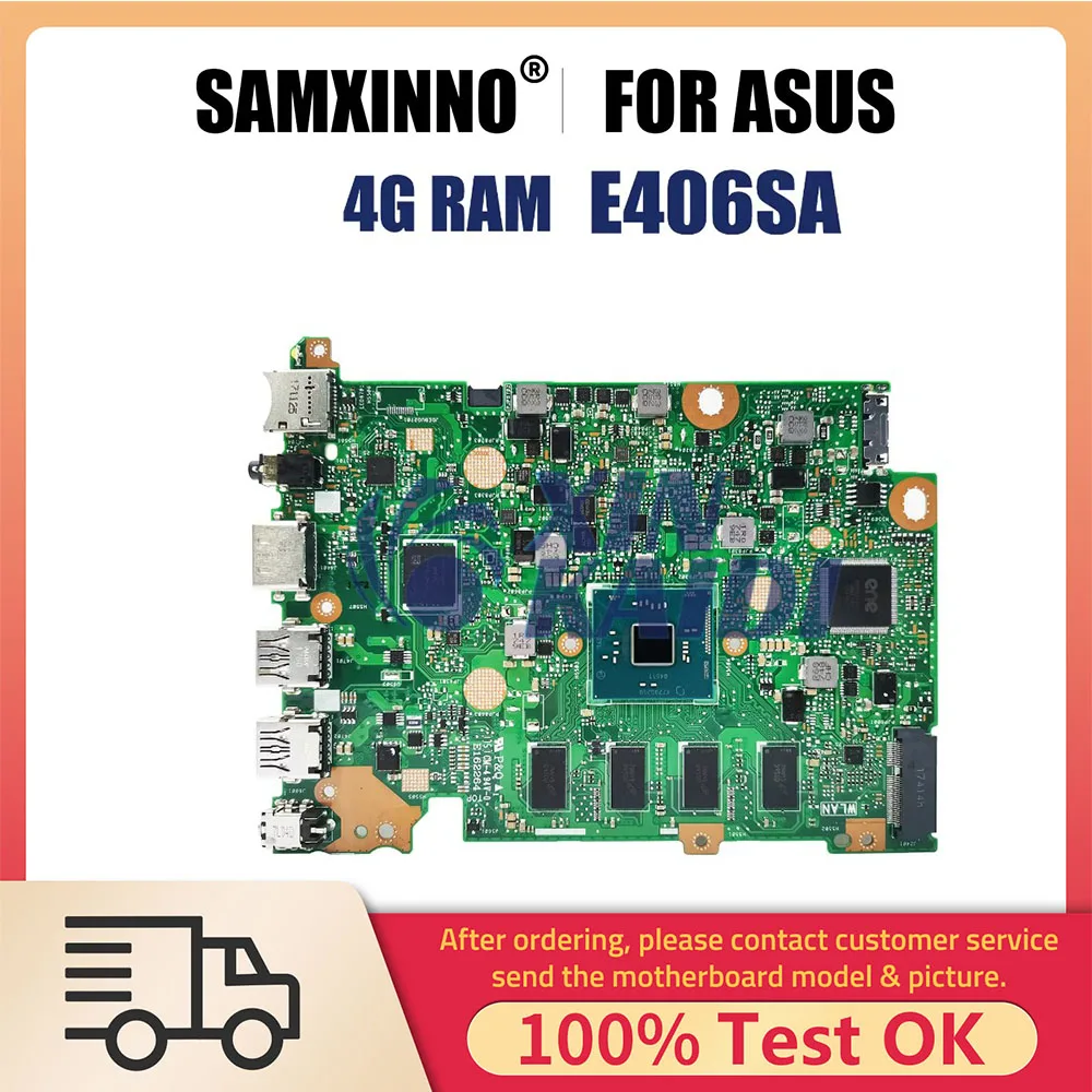 

Notebook Mainboard For ASUS E406NA E406 E406N E406NA Laptop Motherboard With N3350 CPU 4G 8G RAM 64G 128G SSD Systemboard