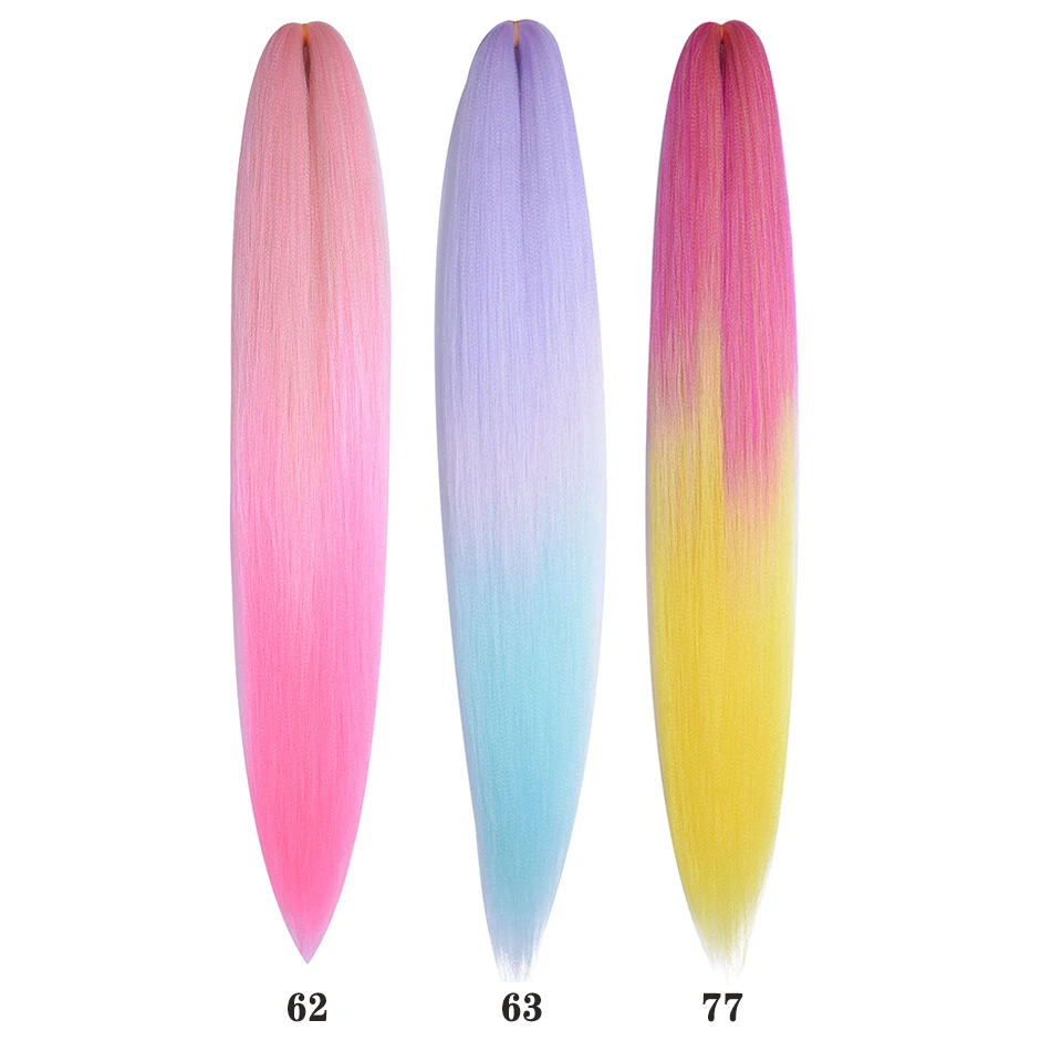Miss Rola-Extensions de cheveux synthétiques ombrés pré-étirés, tresse Yaki droite, tresse torsadée, vente en gros en vrac, oké ekalon