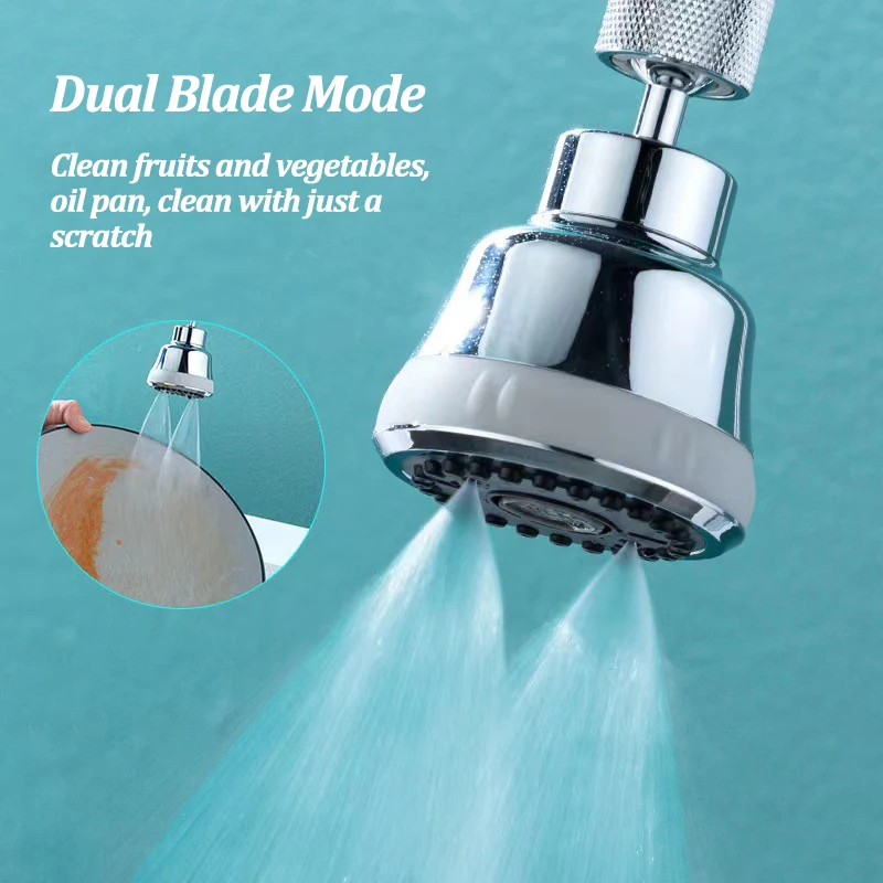 360° Rotating Kitchen Faucet Aerator with 4 Modes Anti-splash Bathroom Tap Filter Nozzle Sink Washbasin Tap Extender Adapter