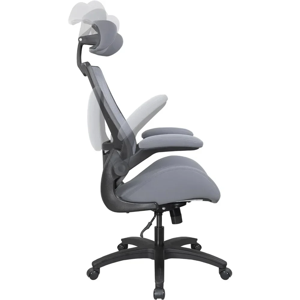 Ergonomic Mesh Office Chair, High Back Desk Chair-Adjustable Headrest with Flip-Up Arms Tilt Function Freight Free