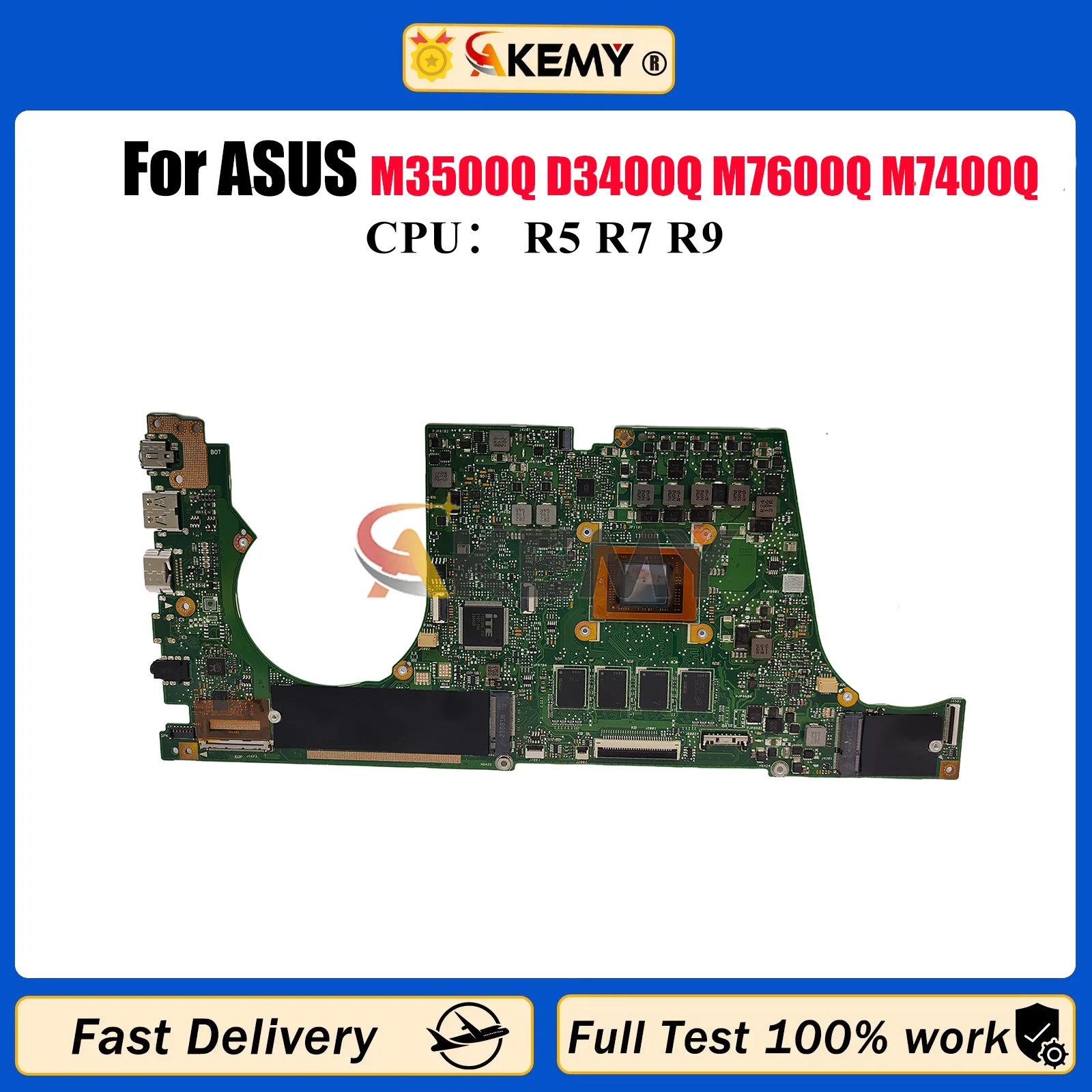 

M3400QA Laptop Motherboard For ASUS VivoBook M3400Q M3500Q D3400Q M7600Q M7400Q M3401Q M3400QC M3400QE Mainboard W/ R5 R7 R9 CPU