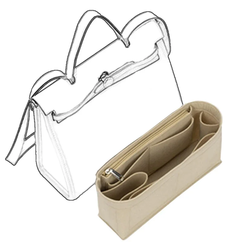 Portátil Inner Purse Base Shaper Bag, Feltro Organizador Maquiagem, saco Inner Bag, adequado para Adidas Herbag, 31 39