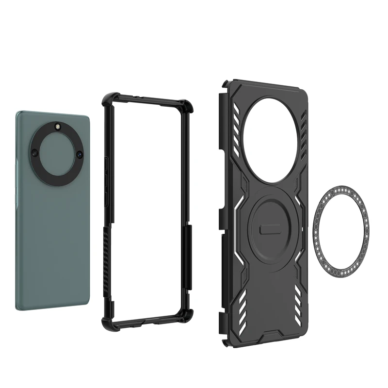 حافظة هاتف لهاتف Honor X9A حافظة لهاتف Honor X9A غطاء شحن لاسلكي ممتص مغناطيسي مقاوم للصدمات لهاتف Honor X9A مقاس 6.67 بوصة