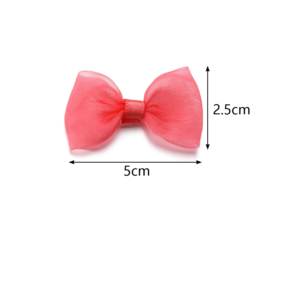 (20Pcs/pack) 2.5*5cm Colored Ribbon Bows Small Size Gauze Ribbon Bow Flower Craft Decoration Handwork DIY Party Decoration