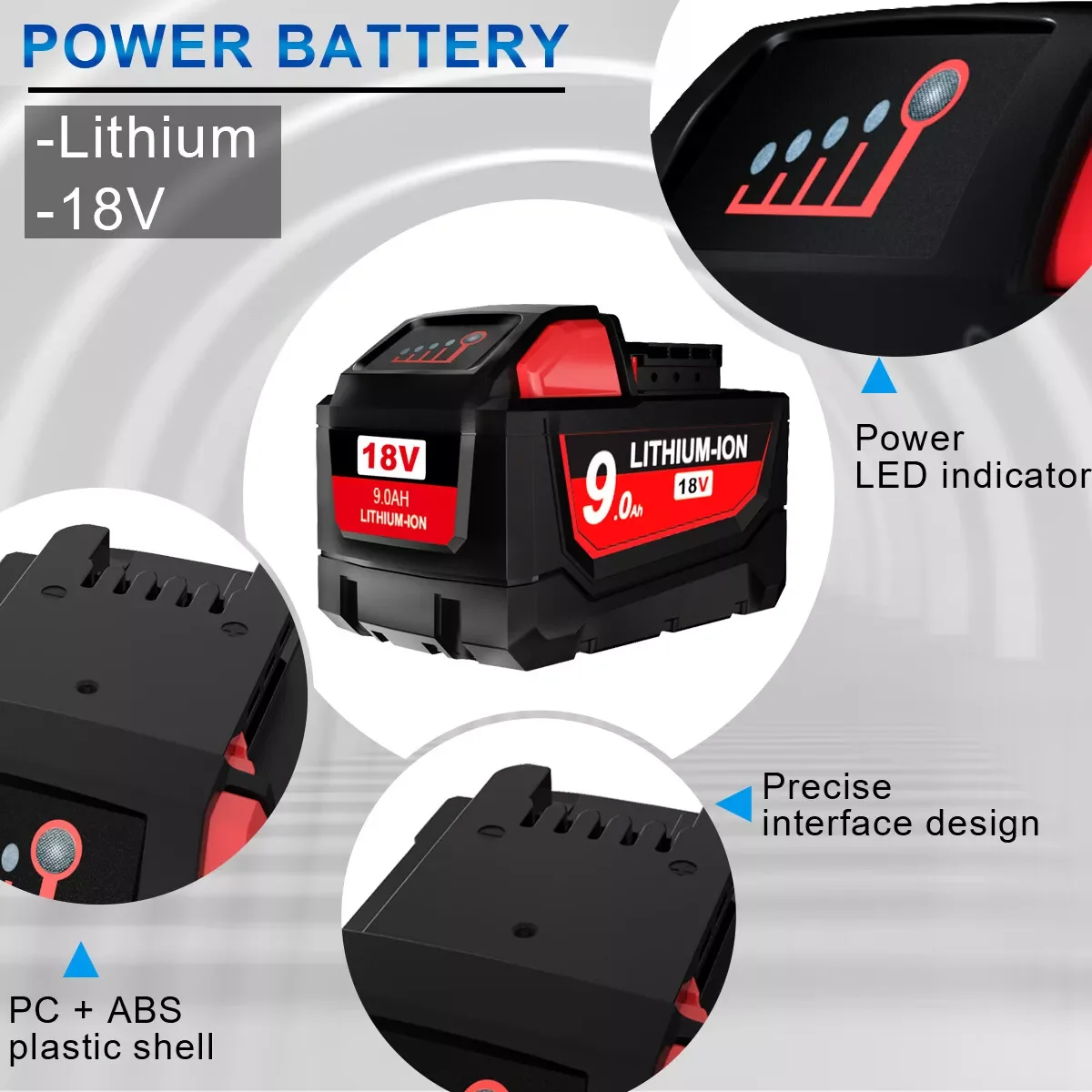 Batterie aste pour Milwaukee M18, 21700 cellules XC, 18V, 9.0, 8.0, 6.0, 24.com M18B5, 48, 11, 1860, chargeur, outil électrique