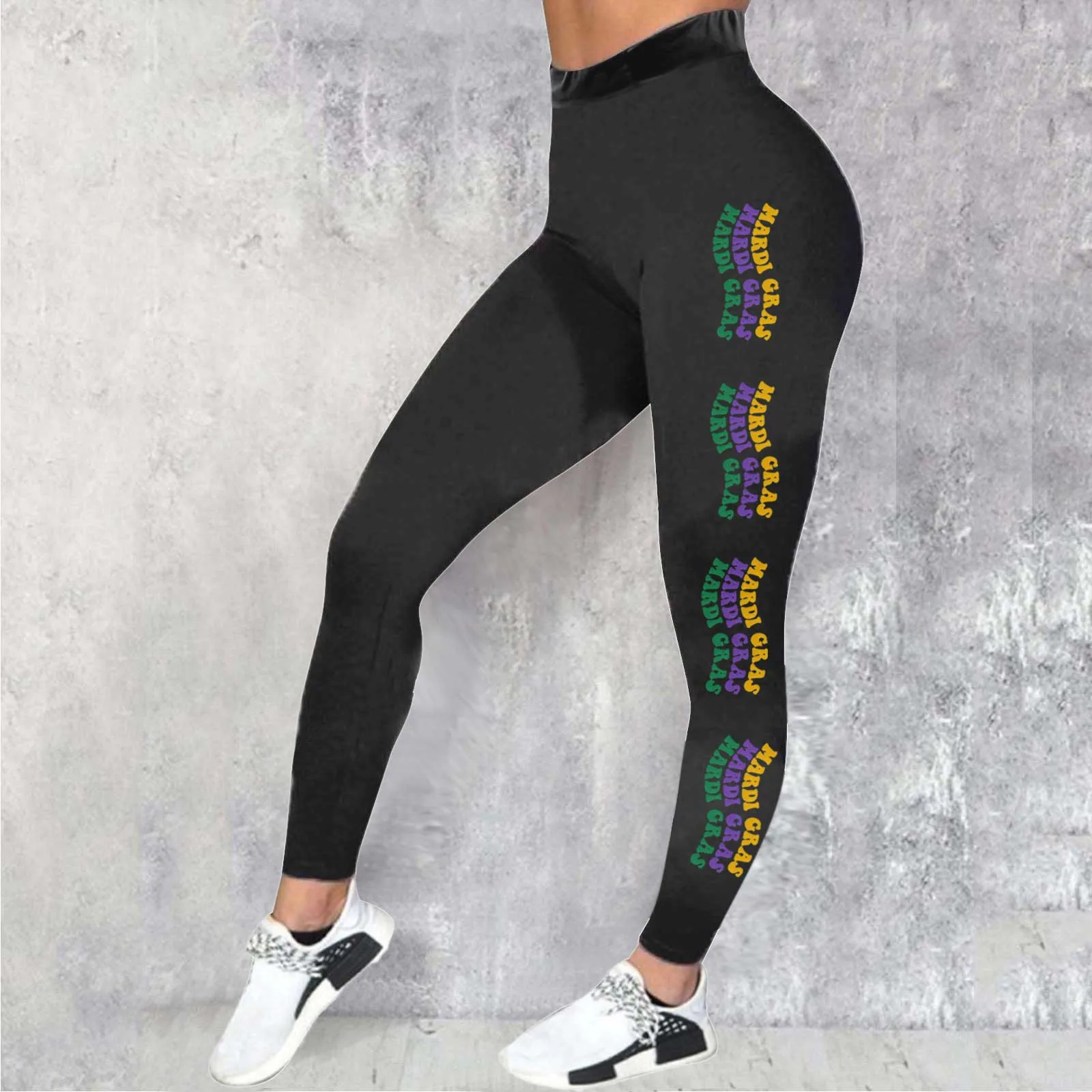 Mardi Gras Yoga Leggings For Women Casual Sports Pants Carnival Printed Leggings Buttock Lifting High Waist Gym Women's Pant