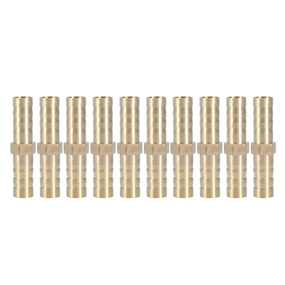 10pcs Brass Material Brass Barbed Fitting Straight Design Barbed Connection Straight Pipe Connector Hose Barb Fitting