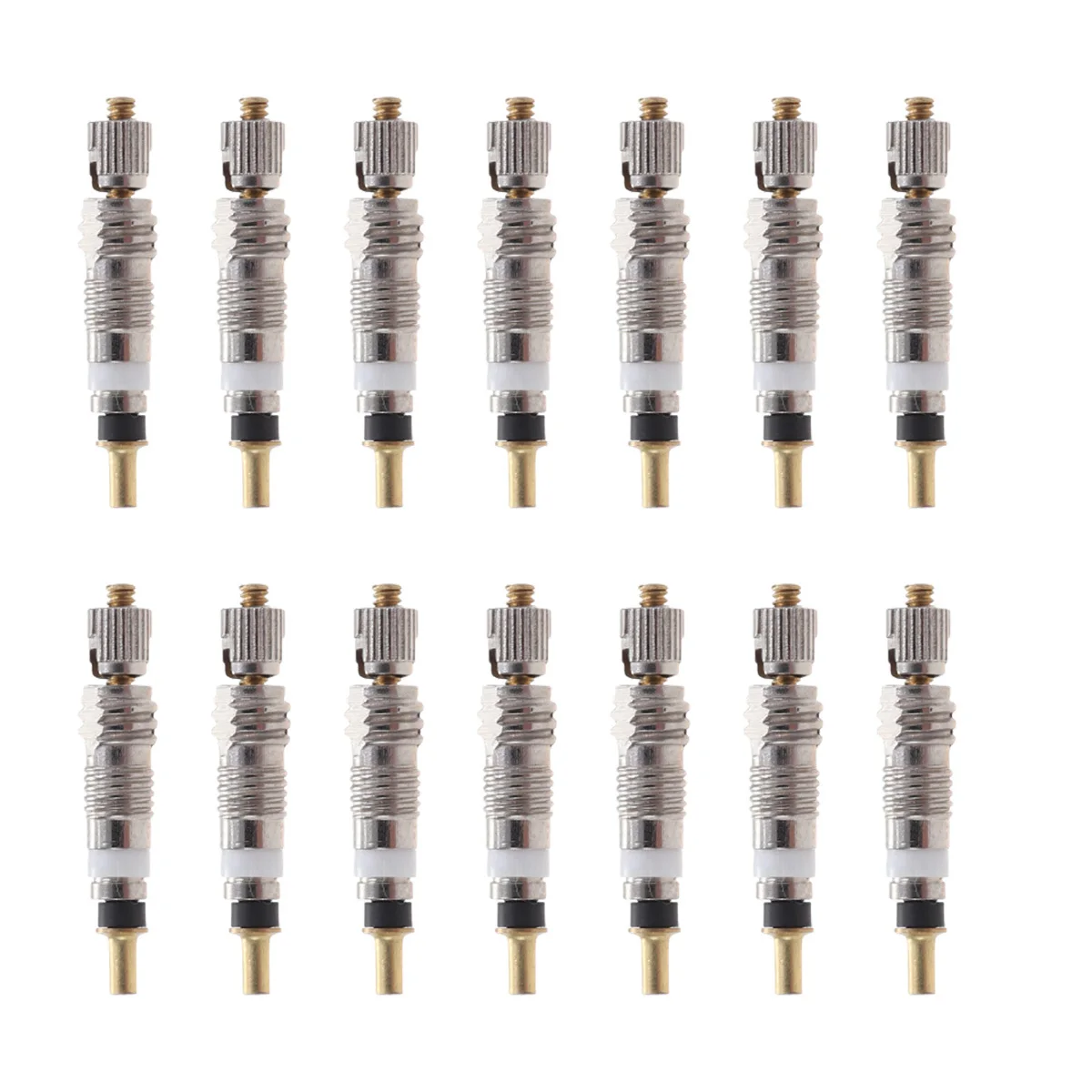 

12 pcs Valve Core Replacement Copper Nickel Plated Tire Stem Core For Tubeless Road Bike Bicycle Tyre Repair Riding