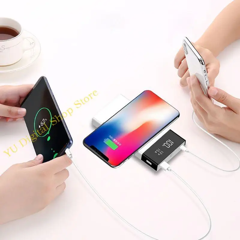 

96ba (без батарея) 6x 18650 батарея DIY беспроводное зарядное устройство USB Тип C PD Fast Barge для корпуса для