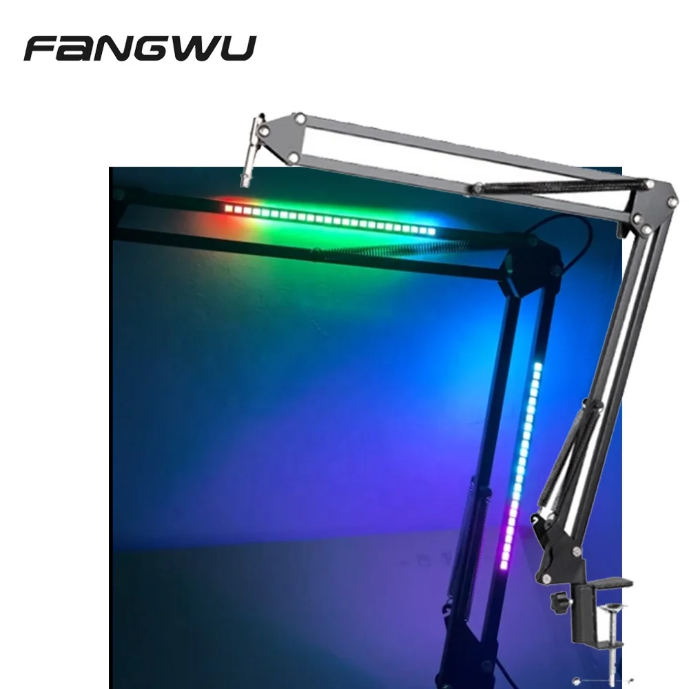 New Design Podcast Flash Led Desktop Microphone Stand Holder for Gaming