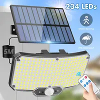 234LED Solar Lights Outdoor With 3 Modes Motion Sensor Solar Flood Lights with Remote IP65 Waterproof Security Solar Wall Lamp