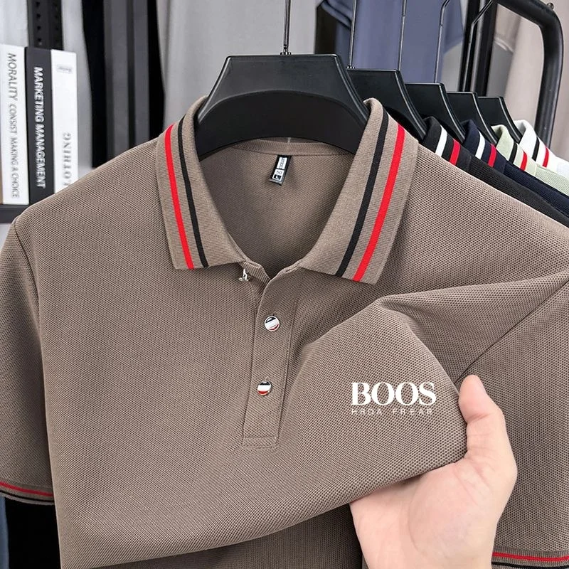 

Новая летняя высококачественная мужская рубашка-поло с короткими рукавами, модный, повседневный, удобный, дышащий и крутой топ.