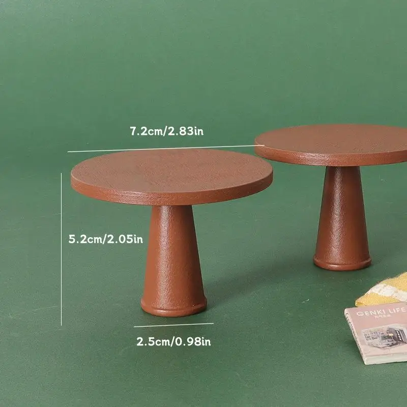 1/12 دمية صغيرة طاولة شاي مستديرة نموذج دمية غرفة الطعام زخرفة الأثاث بيت الدمى المشهد الصغير ديكور الحلي