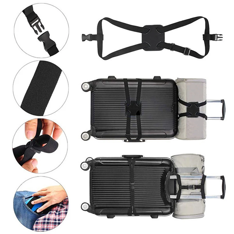 Adjustable Luggage Straps Convenient Bag Buckles Pouch Bungees Travel Elastic Strap Belt High Elastic Suitcase