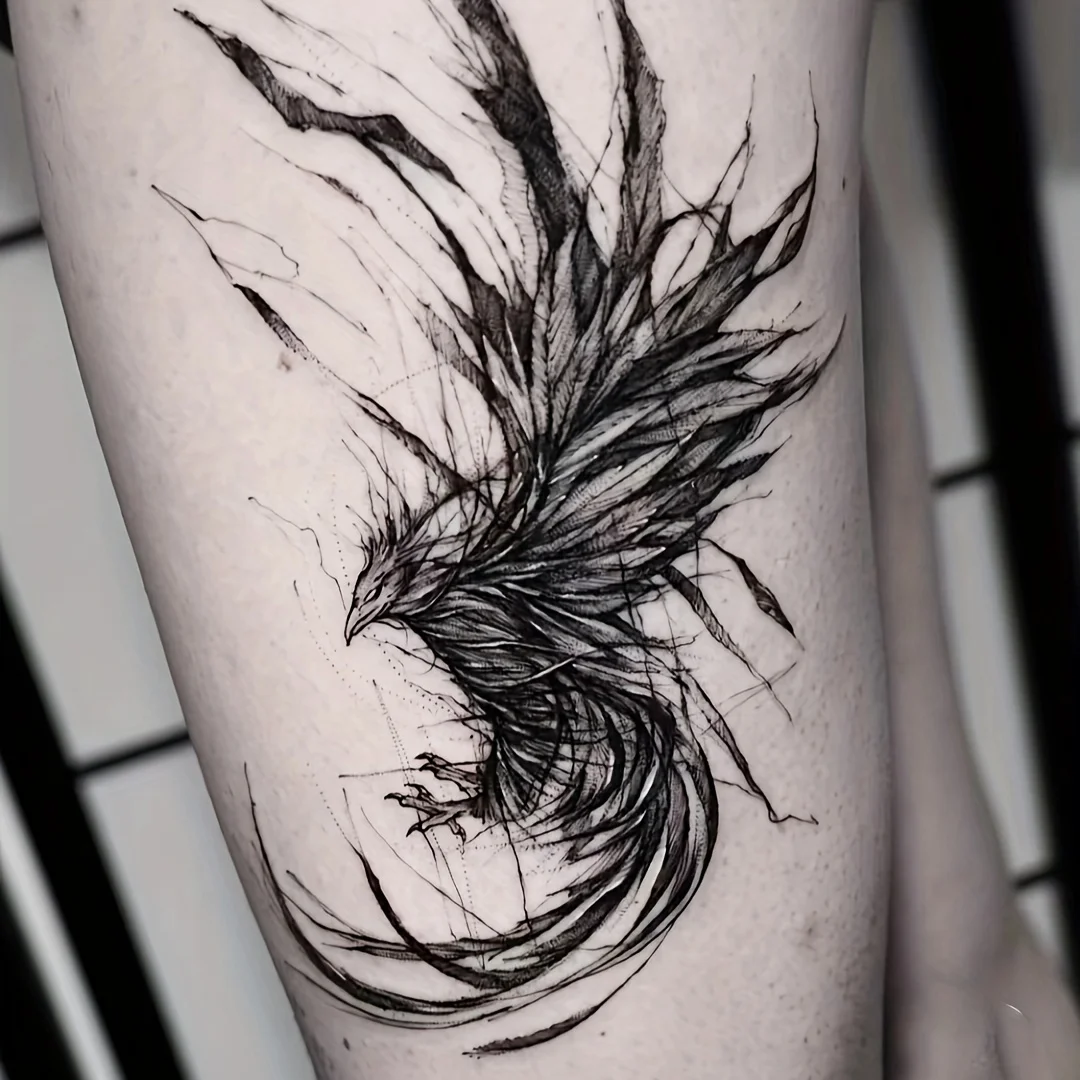 

6 large herbal tattoo stickers, waterproof and wear-resistant, with realistic effects, for temporary tattooing