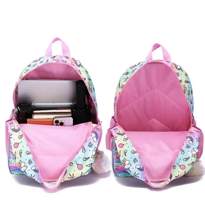 3 pcs/set Bonito Dos Desenhos Animados Unicórnio Sacos De Escola Para Meninas Estudante Mochila Crianças Sacos De Escola Com Lunch Bag Lápis Caso