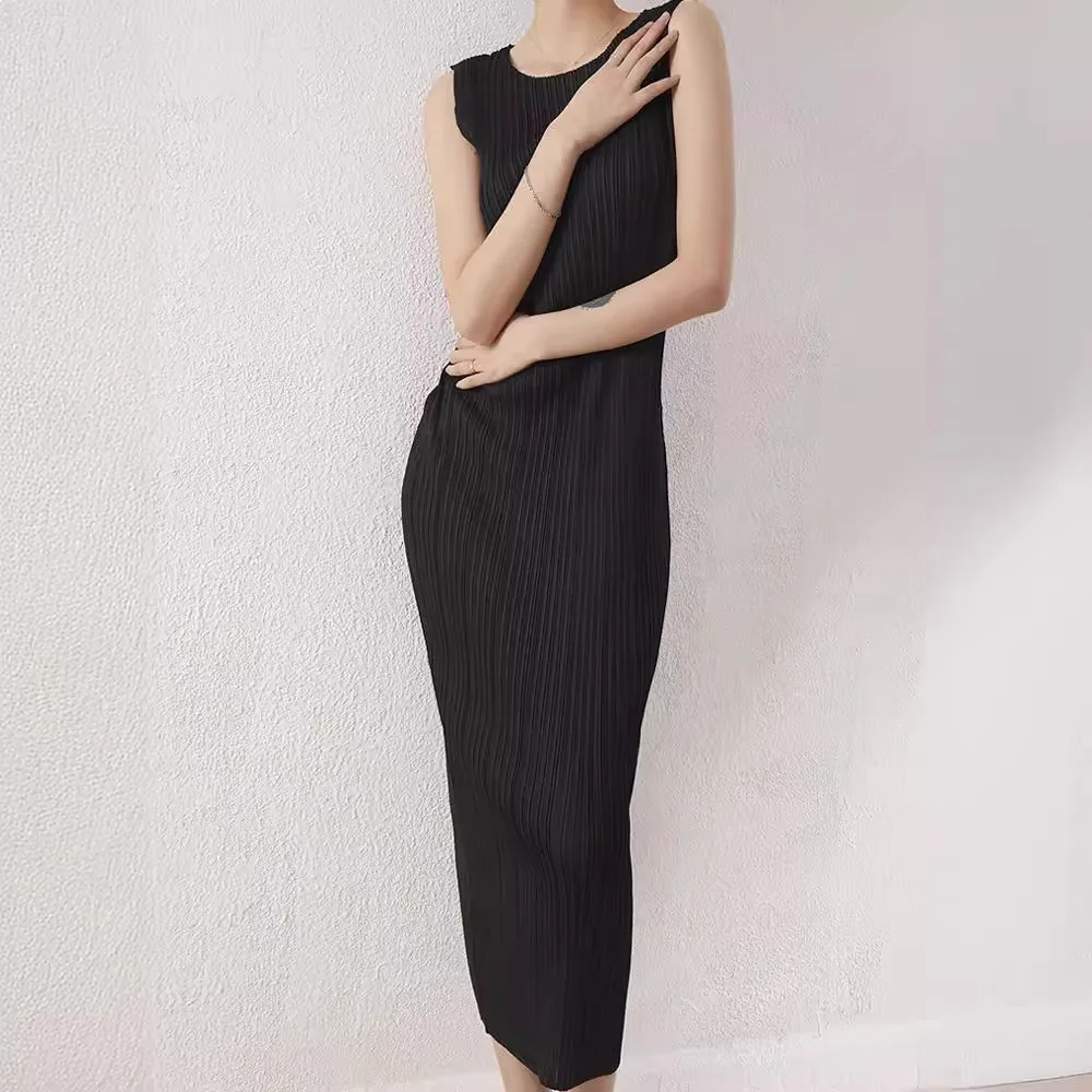 Sle básico redondo Ne Svel Midi comprimento envoltório em torno da saia colete versátil camada base cintura alta malha poliéster Dr