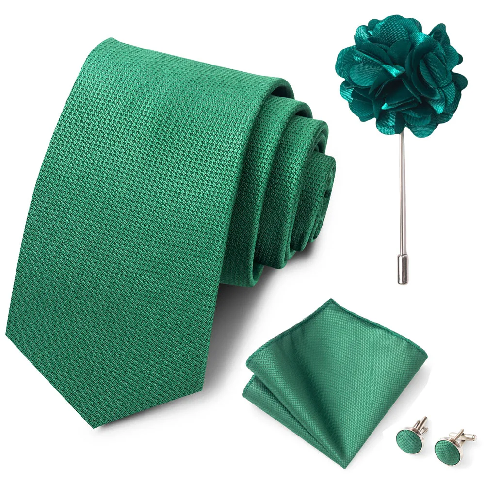Großhandel Mode 8 cm Krawatte Taschentuch Manschettenknopf Pin Set Männer Krawatte Lila Paisley Anzug Zubehör Fit Hochzeit Geburtstag Geschenk – Detail 6
