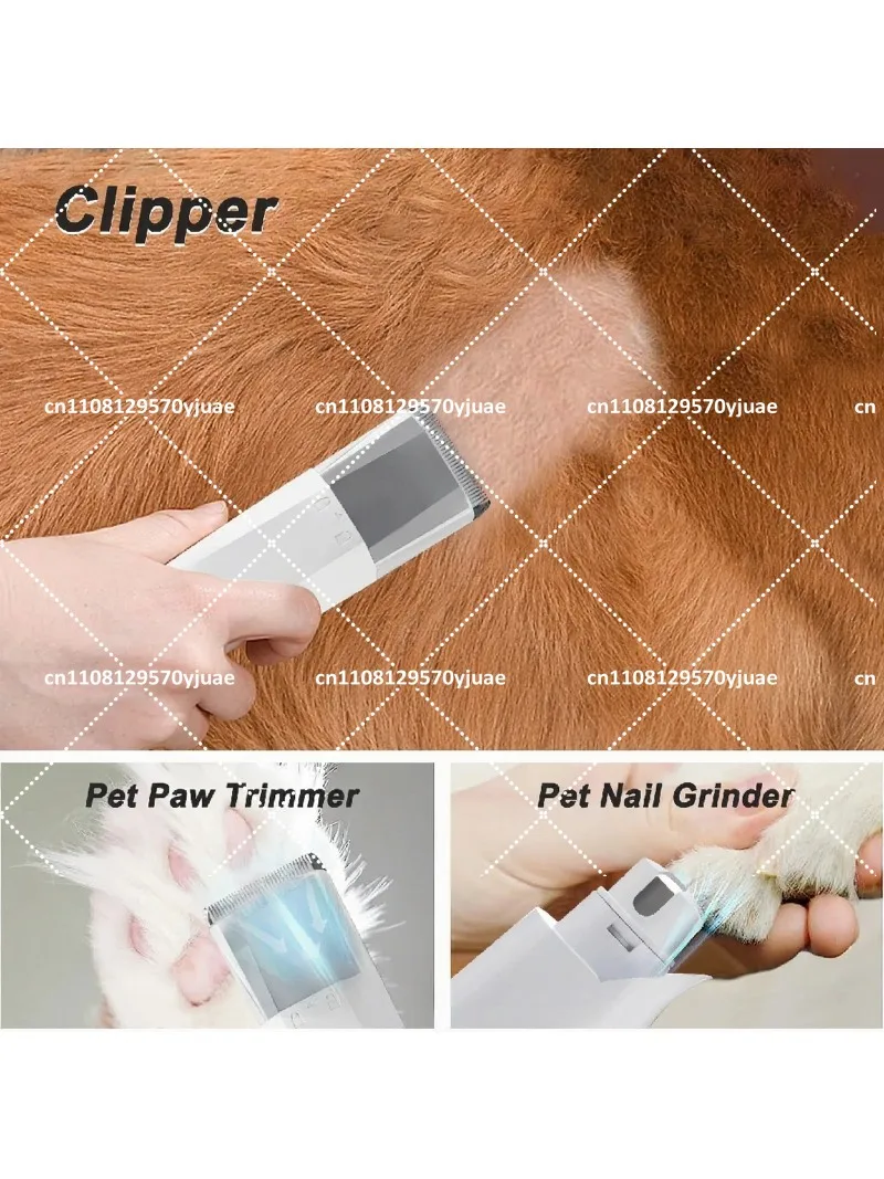 Pet 7-in-1 Hair Trimmer Multifunctional  Kit for Cats and Dogs, Rechargeable Clipper with Vacuum Cleaner