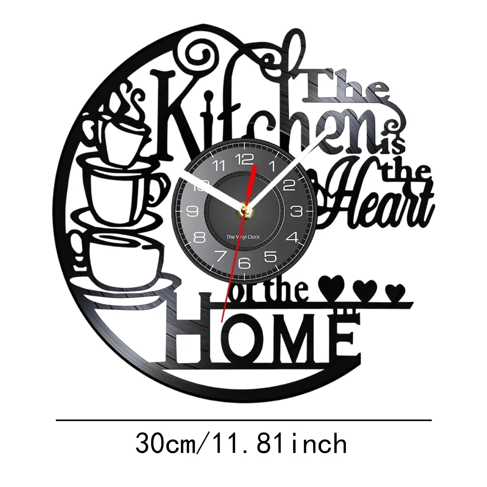 Kitchen Records Wall Clock Home Theme Wall Clock for Indoor Hotel Study Room