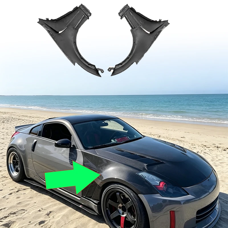 Wide Front Fender Body Panel Exterior Modification Parts For Nissan 350Z Z33 2003‑2008 JDM Tuning Car Exterior Body Kit Replacem