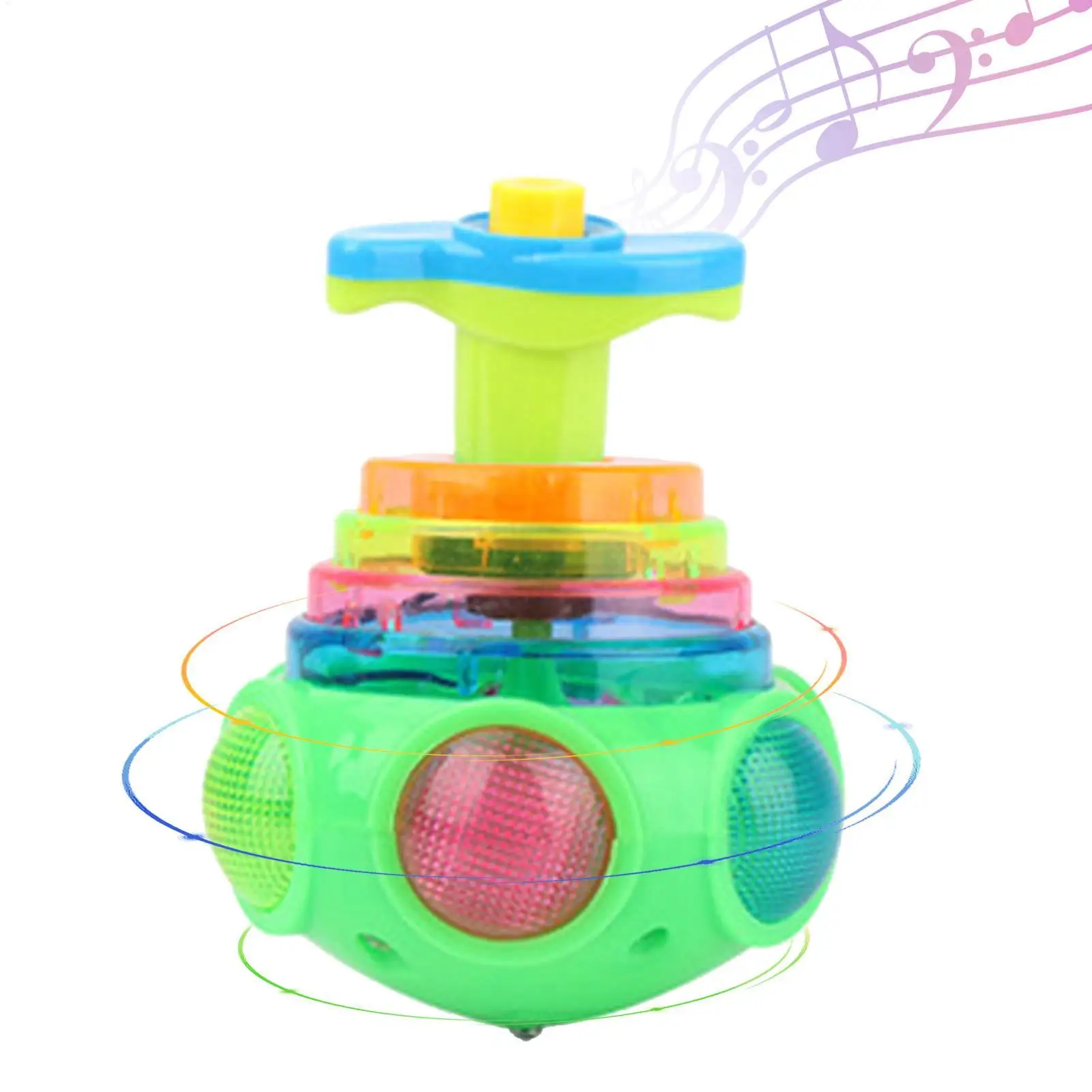 LED Music Spinnings Top Toy Flashing Lights & SoundsFun Gyroscope For Toddlers, Kids Party Favors, Birthday Gifts & Sensory Play - view 3